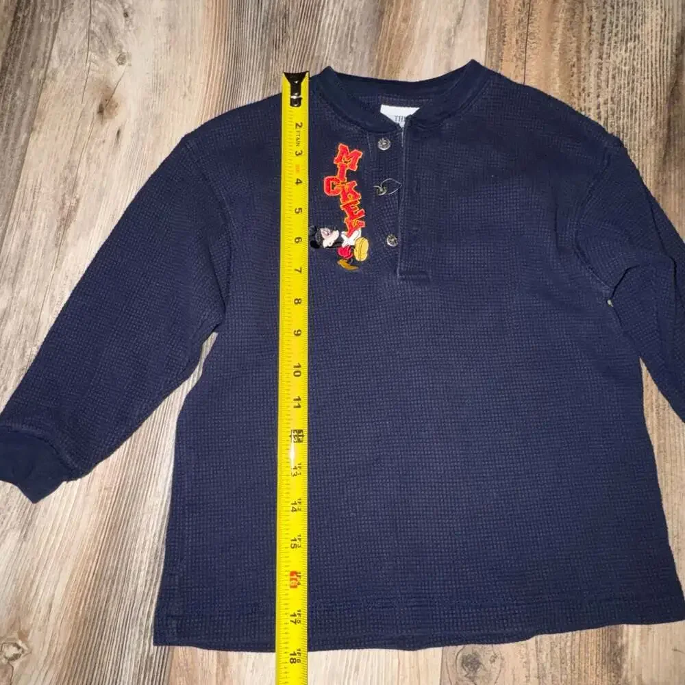 Vintage kids Disney Mickey embroidered waffle XS (size 4) navy Disney store